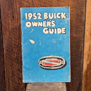 1952 Buick Owners Manual, Automobilia, Automotive, Vintage Cars, Brochures, Advertising, Decor, Gift