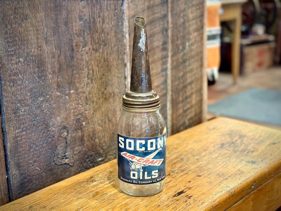 Vintage Socony Air Craft Oil Bottle- Reproduction - Etsy