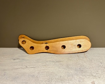 Antique Child Sized Primitive Wooden Sock Stretcher Pair for Long Socks