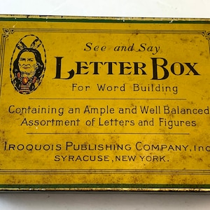 Vintage See and Say Letter Box for Word Building c. 1920