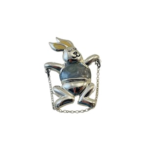 Broche vintage de coelho saltitante