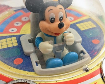 ヴィンテージ ミッキーマウス 宇宙船おもちゃ：電池式、動作可能