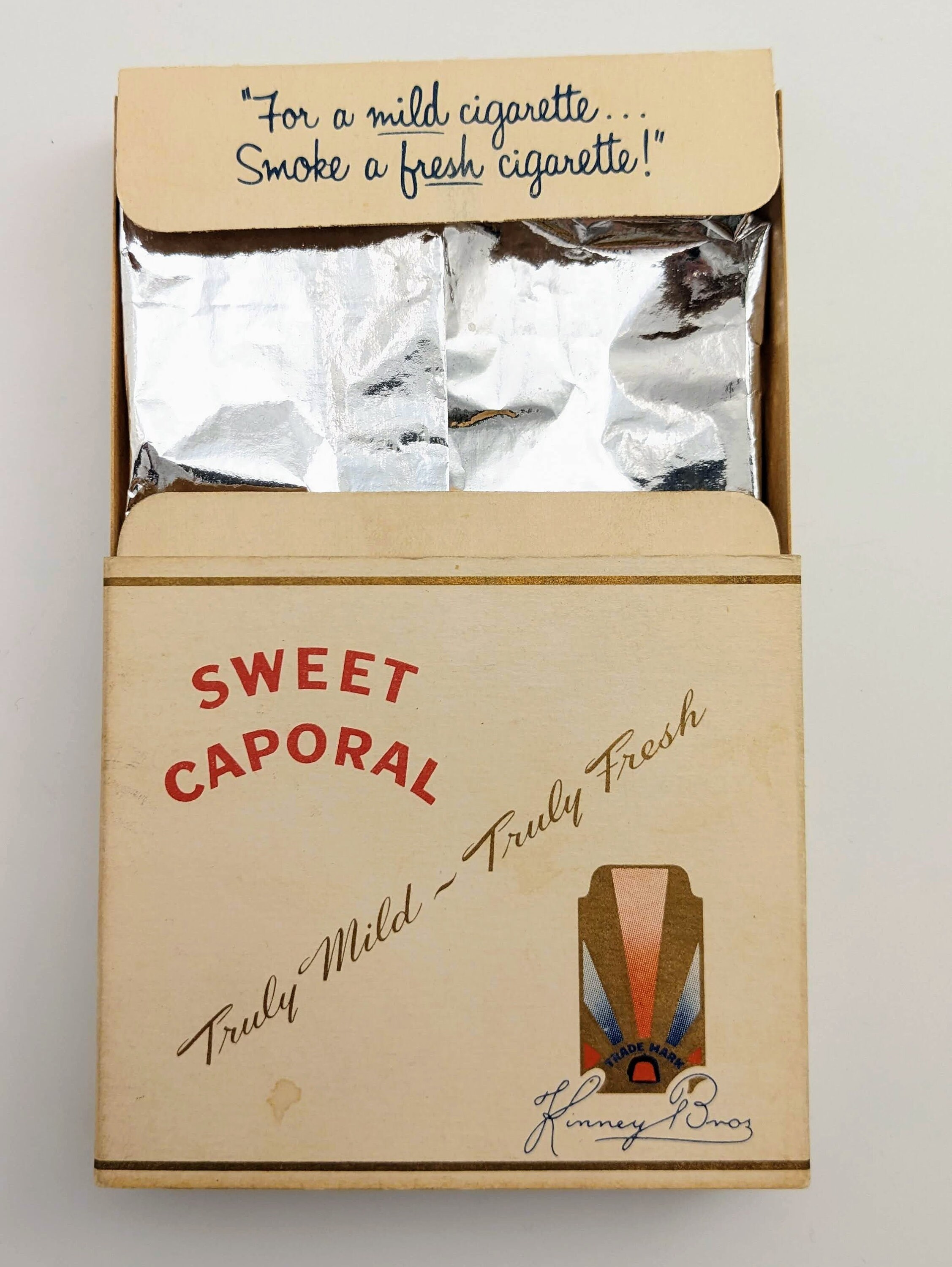 Vintage Sweet Caporal Cigarette Pack, Kinney Bros Advertising