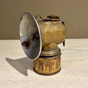 Antique Justrite Brass Carbide Miners Lamp