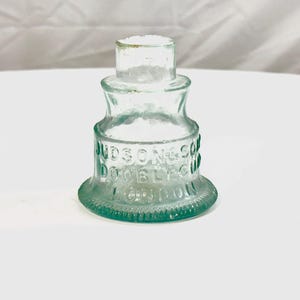 Antique Hudson and Sons Glass Ink Well