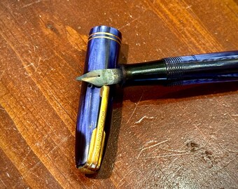 モ*ゾ様 新品　WATERMAN マーブル　万年筆 ウォーターマンのライトブルーマーブル万年筆、14Kゴールドペン先