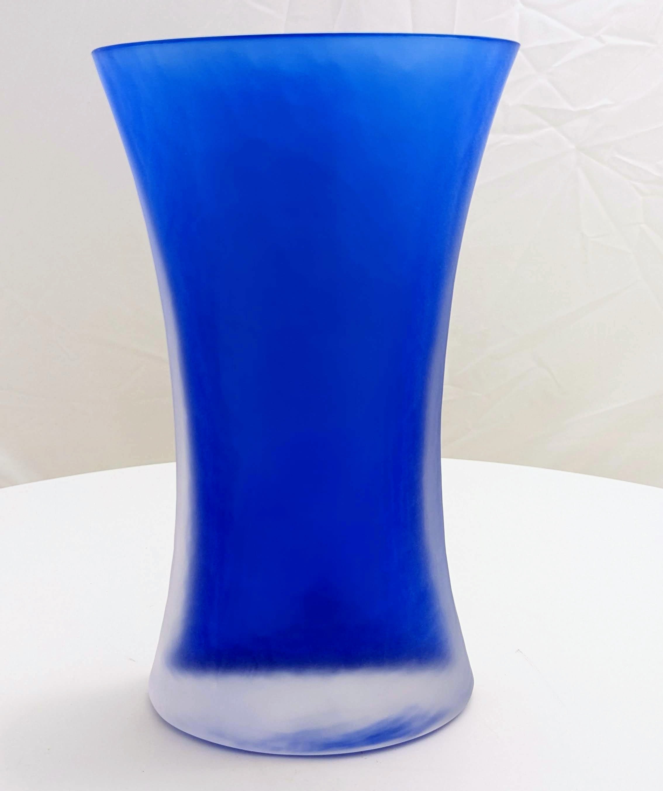 ヴィンテージ Sea Glas Bruk つや消しブルー花瓶 コスタ スウェーデン