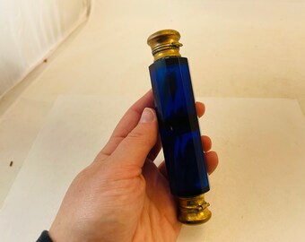 ヴィンテージ コバルトブルー 両端式「横置き」香水瓶 - Etsy 日本