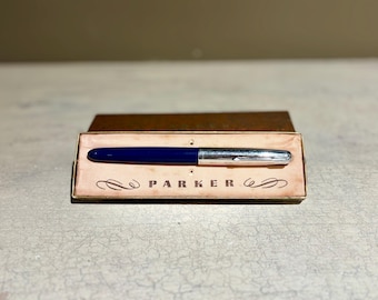 Vintage Blue 1948 Parker 51 Special Fountain Pen with Original Box