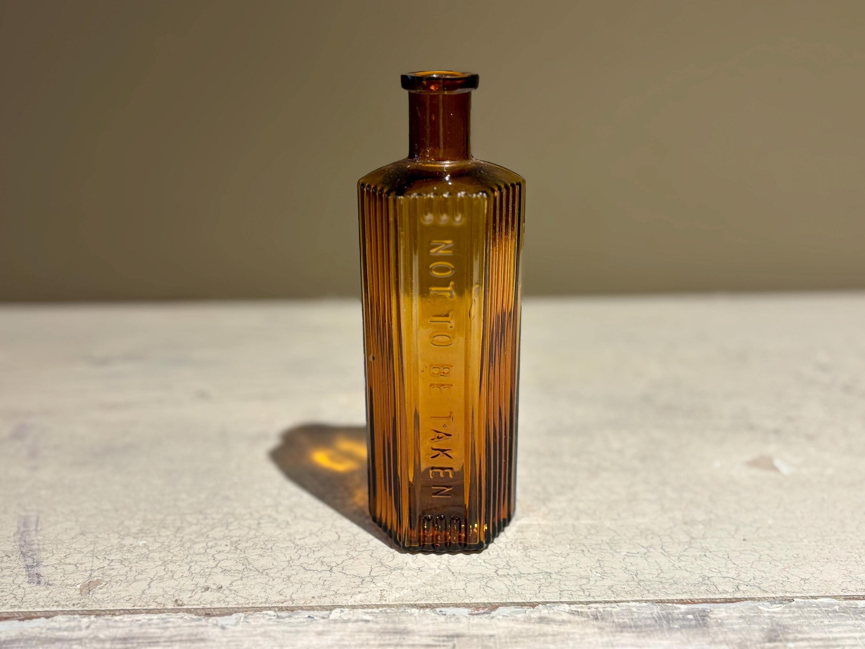 Large Amber Brown Hexagonal Poison Bottle - Etsy