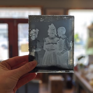 Antique Glass Negative - Children
