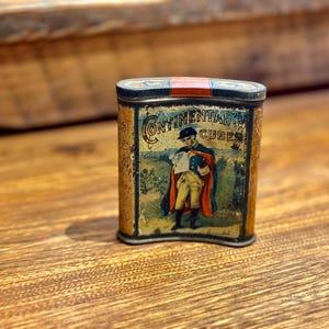 Vintage Continental Cubes Pocket Sized Tobacco Tin