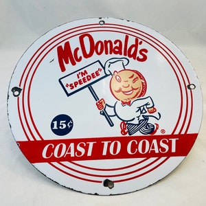 Retro McDonalds Hamburgers Porcelain Sign