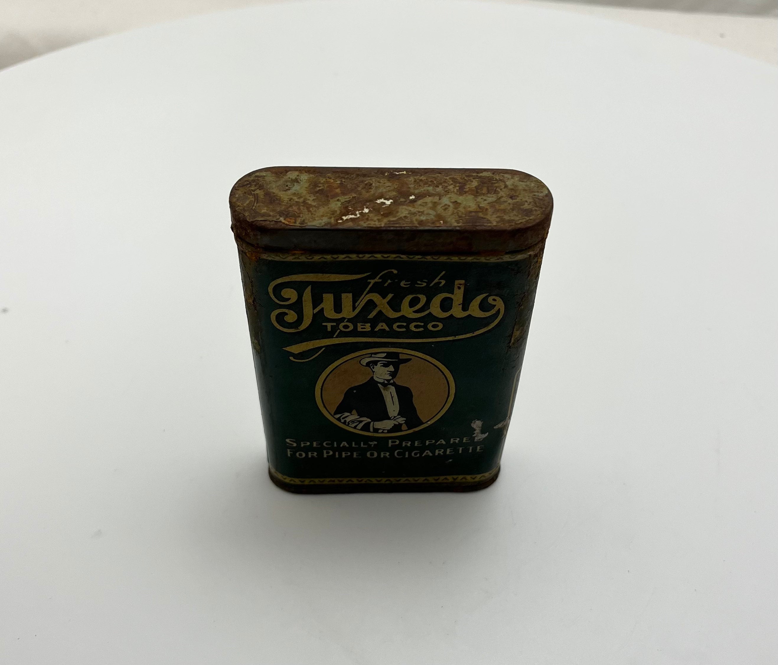 fresh tuxedo tobacco tin Vintage Tuxedo Pocket Tobacco Tin