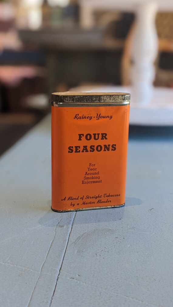 Vintage Rainey-young Four Seasons Pocket Tobacco Tin, Collectable,  Advertising, Tobacciana, Decor, Gift