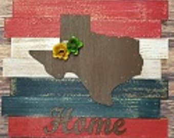 Texas Home sign with Roses