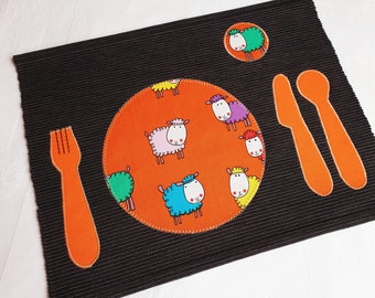 Learn to Set the table placemat Montessori Personalized children's placemat for Girl for Boy Preschool Learning  Montessori practical life