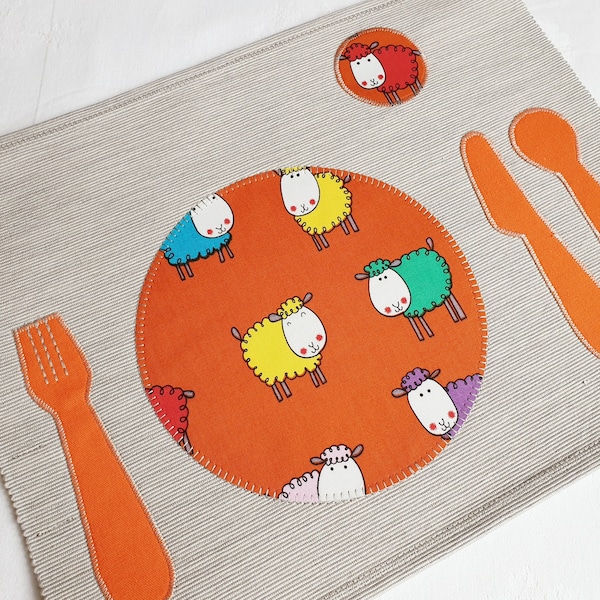 Set de table Montessori, Set Table en Tissu pour enfants, Jeux Eveil Bébé et Enfant, Cadeau Enfant