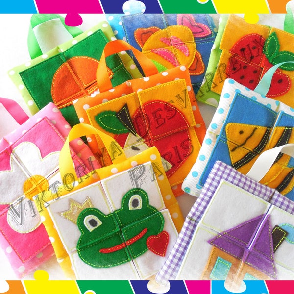 Jeu eveil bébé , Puzzle Feutrine , Puzzle bebe , Jeu de manipulation , Activité bébé , Cadeau Bébé , Jouet sensoriel , Quiet book francais