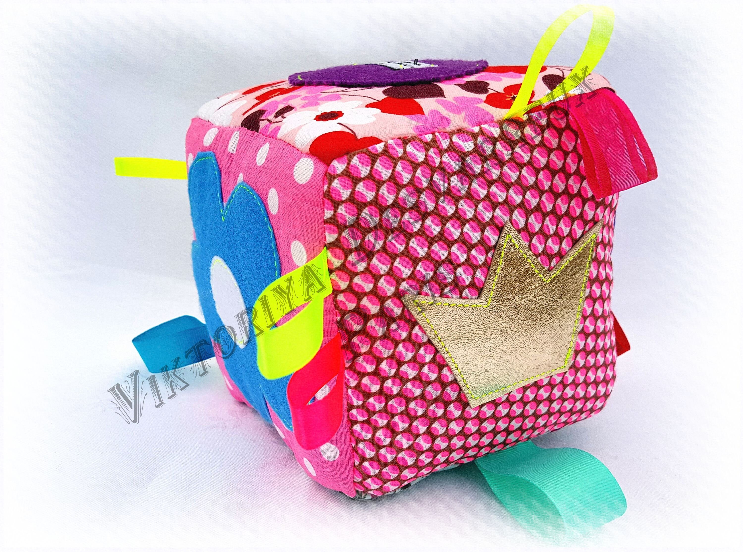 Soft Fabric Block Sensory Toys Taggie Cube Baby Gift Etsy