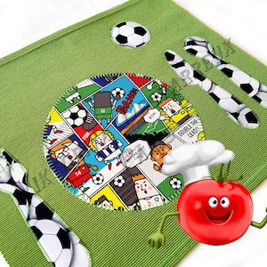 Montessori Platzset Fußball Motiv Sport Erster Schultag Wieder zur Schule Kinder Platzset Schulkind Platzset