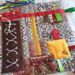 Fidget Quilt, Aktivitätsdecke, Busy Decke für Alzheimer / Demenz, Ergotherapie, Busy Quilt, Geschenk für Großvater, Senior Geschenk