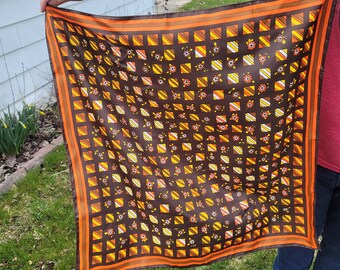 70s retro floral scarf