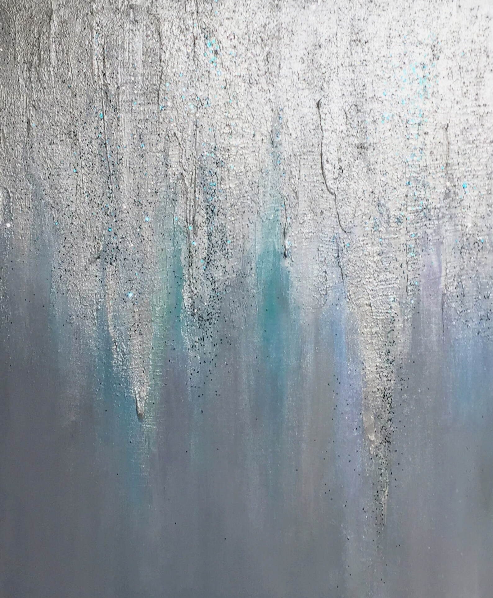 Sold Abstract Glitter Art On Canvas Silver Glitter Etsy