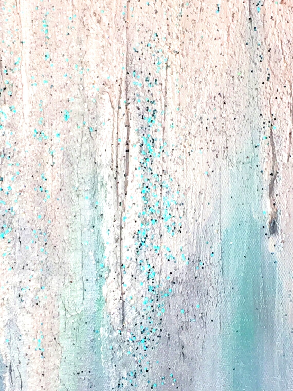Sold Abstract Glitter Art On Canvas Silver Glitter Etsy