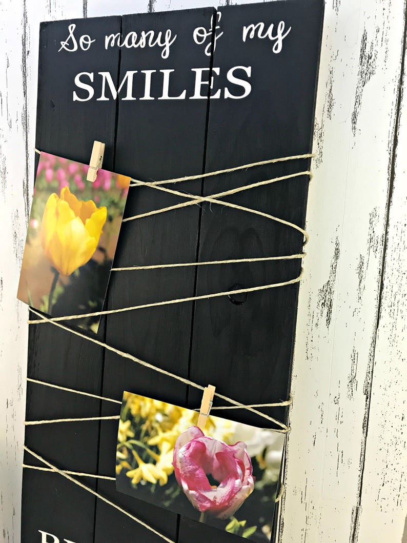 So Many of My Smiles Begin With You Picture Holder Sign Picture Display Board Graduation Picture Display Graduation Gift image 3