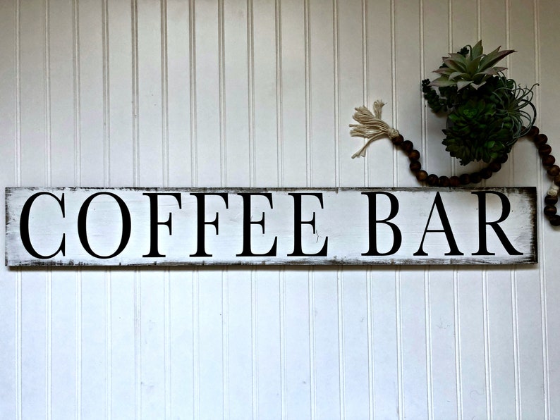 Coffee Bar Sign Coffee Bar Decor Kitchen Coffee Sign Vintage Coffee Sign image 2