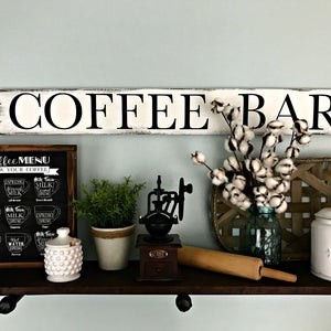 Coffee Bar Sign Coffee Bar Decor Kitchen Coffee Sign Vintage Coffee Sign image 3
