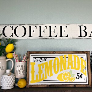 Ice Cold Lemonade Sign Summer Decor Lemon Decor Modern Farmhouse Sign image 2