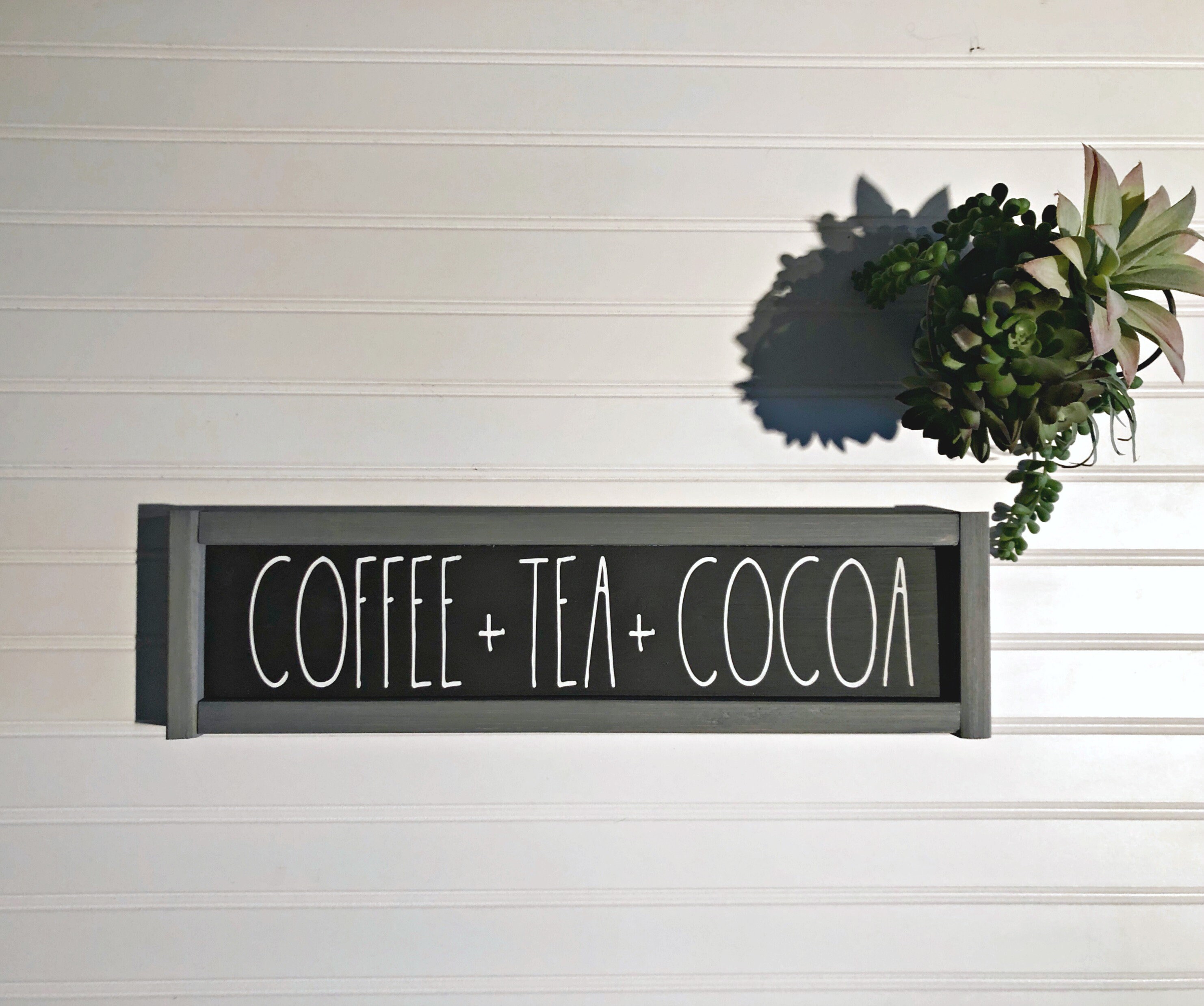 Coffee Tea and Cocoa Sign Coffee Bar Sign Rae Dunn Inspired Sign