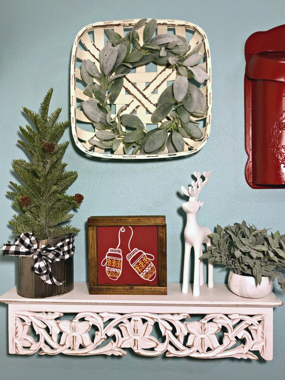 Mittens Sign Christmas Sign Winter Sign Tiered Tray Sign Etsy