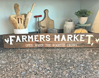 Farmers Market Sign | Rustic Farm Sign | Farmhouse Sign | Kitchen Sign