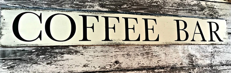 Coffee Bar Sign Coffee Bar Decor Kitchen Coffee Sign Vintage Coffee Sign image 6