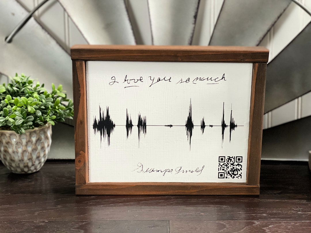 Sound Wave Sign With QR Code Voice Recording Art Custom Sound Wave Gift