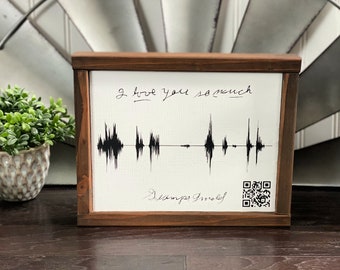 Sound Wave Sign With QR Code | Baby's Heartbeat Sign | Gift for New Parents | Gift For Grandparent