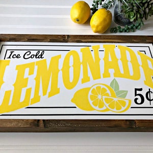 Ice Cold Lemonade Sign Summer Decor Lemon Decor Modern Farmhouse Sign image 3