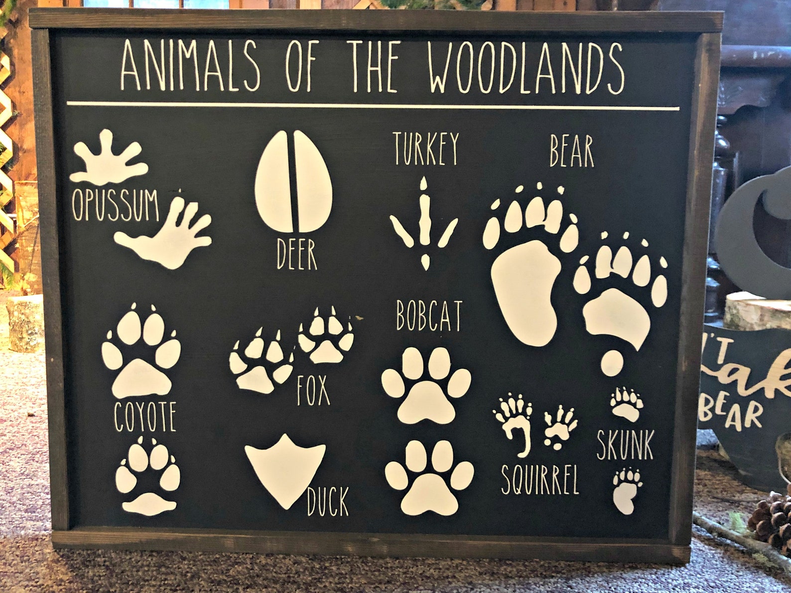 Animal Tracks Of The Woodlands Sign II