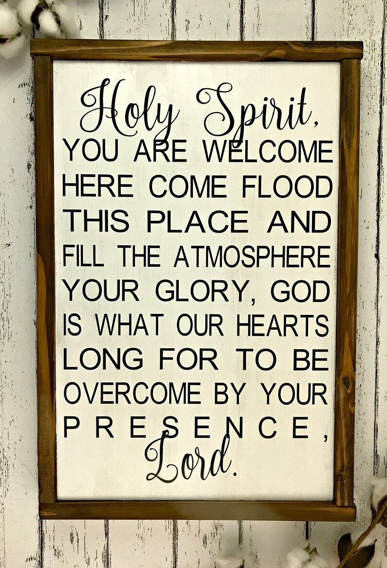Holy spirit you are welcome here sign farmhouse sign bible etsy