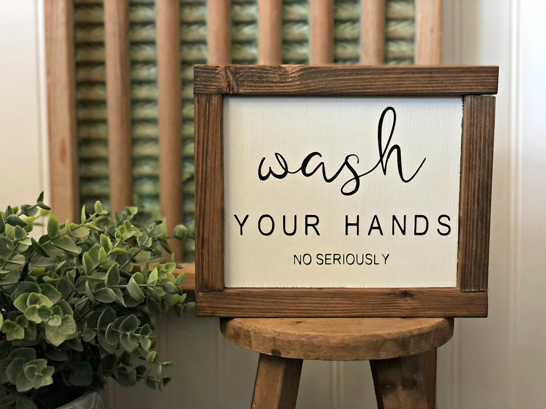 Wash Your Hands Sign Funny Bathroom Signs Sign for Kid's Bathroom Guest ...