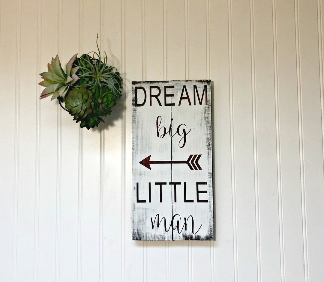 Dream Big Little Man | Dream Big Little One | Boy's Room Sign | Baby ...