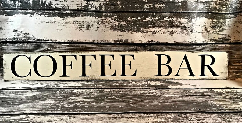 Coffee Bar Sign Coffee Bar Decor Kitchen Coffee Sign Vintage Coffee Sign image 4