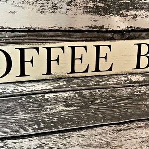 Coffee Bar Sign Coffee Bar Decor Kitchen Coffee Sign Vintage Coffee Sign image 5