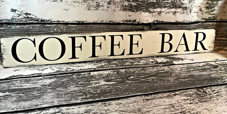 Coffee Bar Sign Coffee Bar Decor Kitchen Coffee Sign Vintage Coffee Sign image 5