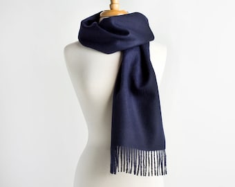 Maloca Alpaca 100% pure baby-alpaca klassieke sjaal-marineblauw, uniseks
