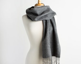 Maloca Alpaca 100% pure baby-alpaca klassieke sjaal-antracietgrijs, uniseks