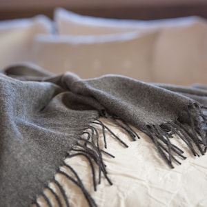 Baby Alpaca Throw Blanket, Charcoal, 100% Pure Baby Alpaca, Super Cozy & Soft Throw/blanket scarf, Exceptional Quality, The Perfect Gift!